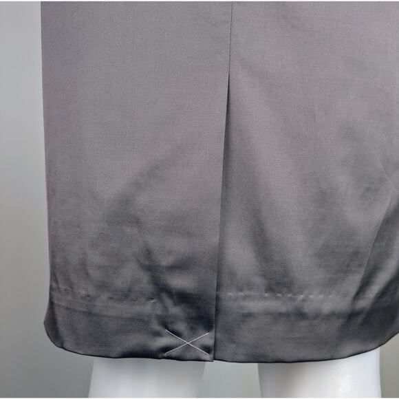 Anne Taylor Pencil Skirt 6 Gray Satin Elegant Evening Bow Sash Event Holiday NEW - Picture 8 of 10
